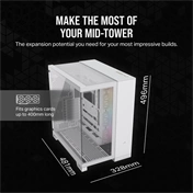 CORSAIR 6500X Tempered Glass Dual-Chamber - White RGB iCue