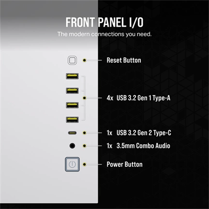 CORSAIR 6500X Tempered Glass Dual-Chamber - White RGB iCue