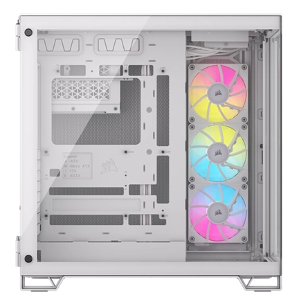 CORSAIR 6500X Tempered Glass Dual-Chamber - White RGB iCue