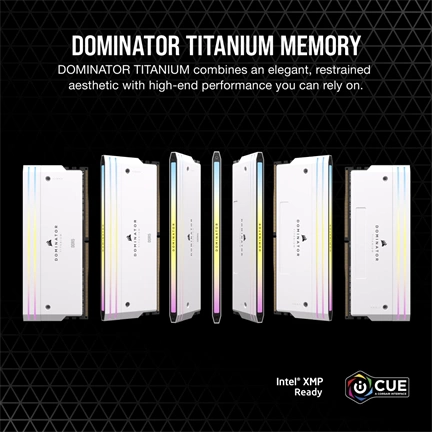 CORSAIR Dominator Titanium RGB DDR5 6400MHz CL32 96GB (2x48GB) White