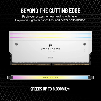 CORSAIR Dominator Titanium RGB DDR5 6400MHz CL32 96GB (2x48GB) White
