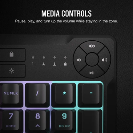 CORSAIR K55 CORE RGB Gamer Billentyűzet, fekete