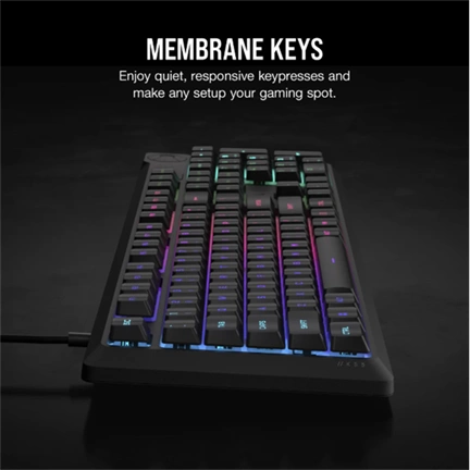 CORSAIR K55 CORE RGB Gamer Billentyűzet, fekete