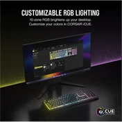 CORSAIR K55 CORE RGB Gamer Billentyűzet, fekete