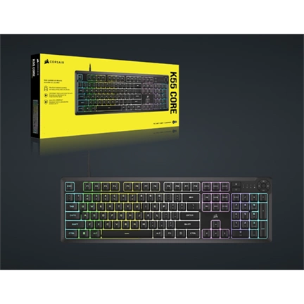CORSAIR K55 CORE RGB Gamer Billentyűzet, fekete
