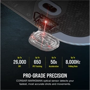 CORSAIR M75 vezetékes egér, fekete