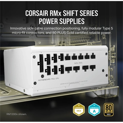 CORSAIR RM1000x 1000W 80+ Gold Shift - fehér ATX3.0