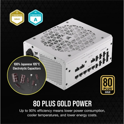 CORSAIR RM1000x 1000W 80+ Gold Shift - fehér ATX3.0