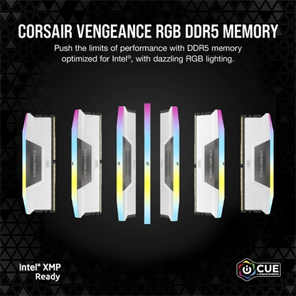 CORSAIR Vengeance RGB DDR5 6000MHz CL36 32GB Kit2 - White