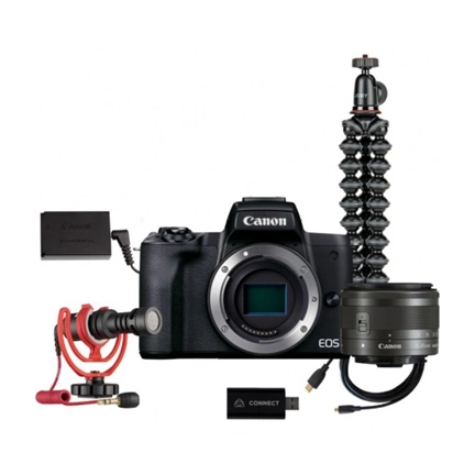 Canon EOS M50 Mark II + EF-M 15-45mm f/3.5-6.3 IS STM Premium Live Stream kit (fekete)