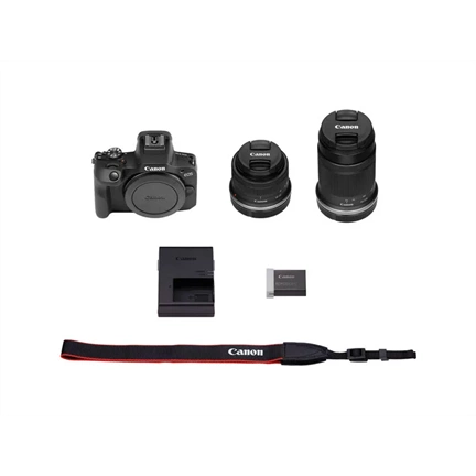 Canon EOS R100 + RF-S 18–45mm IS STM + RF-S 55-210 MILC fényképezőgép KIT