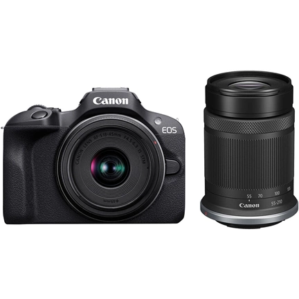 Canon EOS R100 + RF-S 18-45mm f/4.5-6.3 IS STM + RF-S 55-210mm f/5-7.1 IS STM