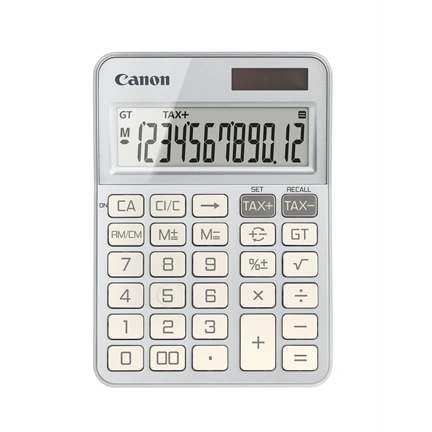 Canon KS-125KB számológép, napelemes + elemes, ezüst