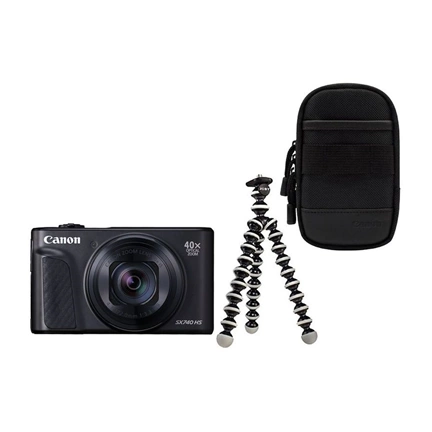 Canon PowerShot SX740 HS Lite Edition kompakt fényképezőgép Travel Kit (fekete)