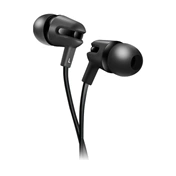 Canyon Stereo earphone with microphone, 1.2m flat cable, Black