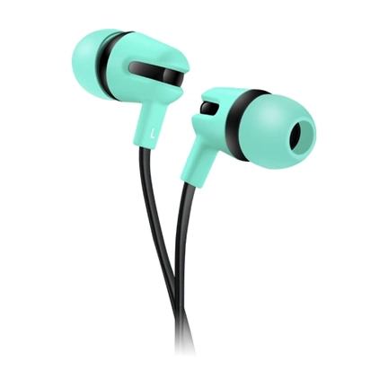 Canyon Stereo earphone with microphone, 1.2m flat cable, Green
