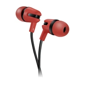 Canyon Stereo earphone with microphone, 1.2m flat cable, Red