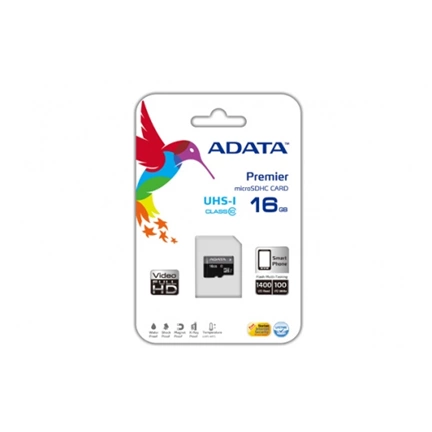 Card MICRO SDHC Adata Premier 16GB 1 Adapter UHS-I CL10