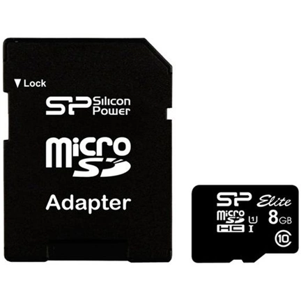 Card MICRO SDHC Silicon Power 8GB UHS-I Elite 1 Adapter (40MB/s | 15MB/s) CL10