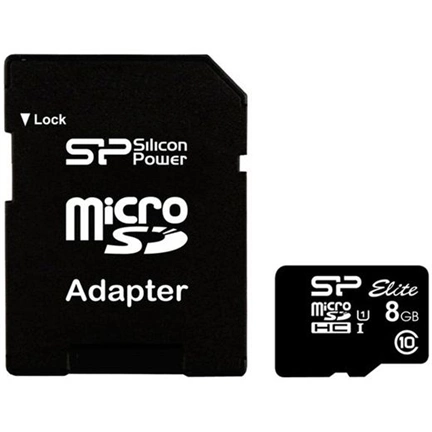 Card MICRO SDHC Silicon Power 8GB UHS-I Elite 1 Adapter (40MB/s | 15MB/s) CL10 Card MICRO SDHC Silicon Power 8GB UHS-I Elite 1 Adapter (40MB/s | 15MB/s) CL10