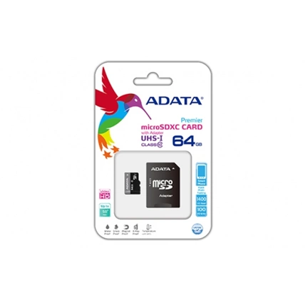 Card MICRO SDXC Adata 64GB UHS-I CL10 A1 Premier + Adapter
