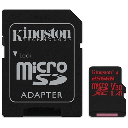 Card MICRO SD Kingston 256GB Canvas React UHS-I U3 V30 A1 + Adapter