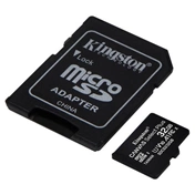 Card Micro SDHC Kingston 32GB Canvas Select Plus 100R A1 C10 + Adapter