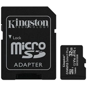 Card Micro SDHC Kingston 32GB Canvas Select Plus 100R A1 C10 + Adapter