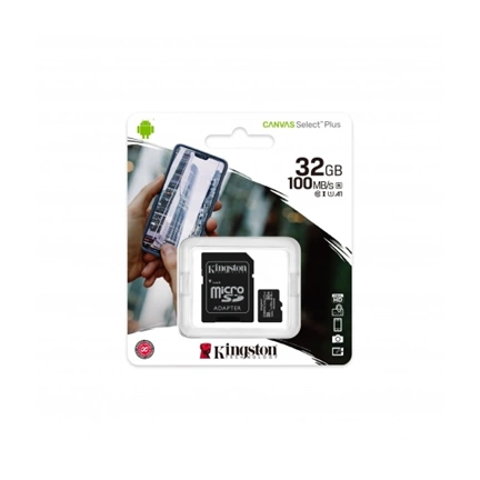 Card Micro SDHC Kingston 32GB Canvas Select Plus 100R A1 C10 Adapter nélkül