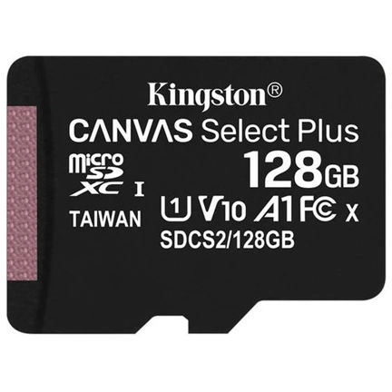 Card Micro SDXC Kingston 128GB Canvas Select Plus 100R A1 C10 Adapter nélkül