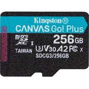 Card Micro SDXC Kingston 256GB Canvas Go Plus 170R A2 U3 V30 + Adapter