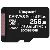 Card Micro SDXC Kingston 256GB Canvas Select Plus 100R A1 C10 Adapter nélkül
