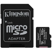 Card Micro SDXC Kingston 512GB Canvas Select Plus 100R A1 C10 + Adapter
