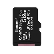 Card Micro SDXC Kingston 512GB Canvas Select Plus 100R A1 C10 Adapter nélkül