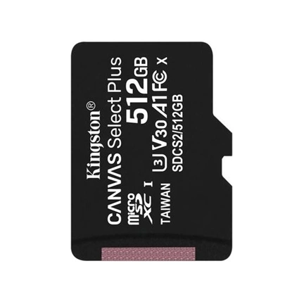 Card Micro SDXC Kingston 512GB Canvas Select Plus 100R A1 C10 Adapter nélkül