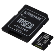 Card Micro SDXC Kingston 64GB  Canvas Select Plus 100R A1 C10 + Adapter