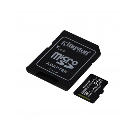 Card Micro SDXC Kingston 64GB Canvas Select Plus 100R A1 C10 Adapter nélkül