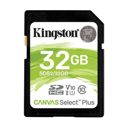 Card SDHC Kingston 32GB Canvas Select Plus 100R C10 UHS-I U1 V10