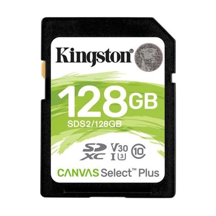 Card SDXC Kingston 128GB Canvas Select Plus 100R C10 UHS-I U3 V30