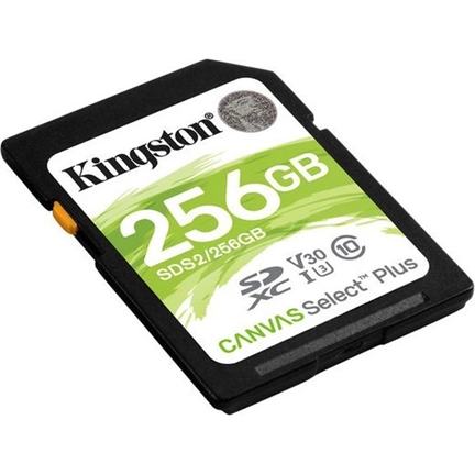 Card SDXC Kingston 256GB Canvas Select Plus 100R C10 UHS-I U3 V30