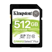 Card SDXC Kingston 512GB Canvas Select Plus 100R C10 UHS-I U3 V30