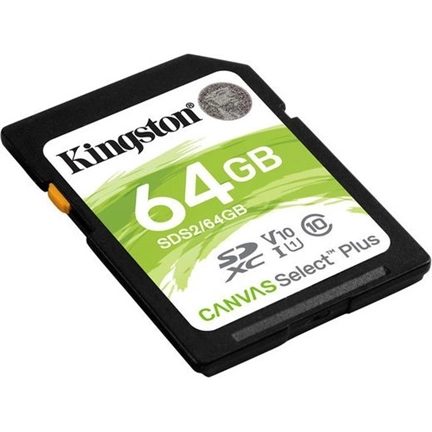 Card SDXC Kingston 64GB Canvas Select Plus 100R C10 UHS-I U1 V10