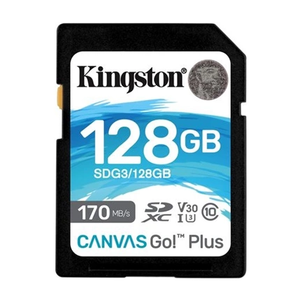 Card SDXC Kingston Canvas Go Plus 128GB 170R C10 UHS-I U3 V30