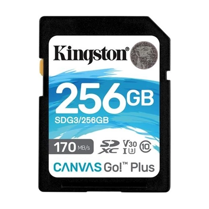 Card SDXC Kingston Canvas Go Plus 256GB 170R C10 UHS-I U3 V30