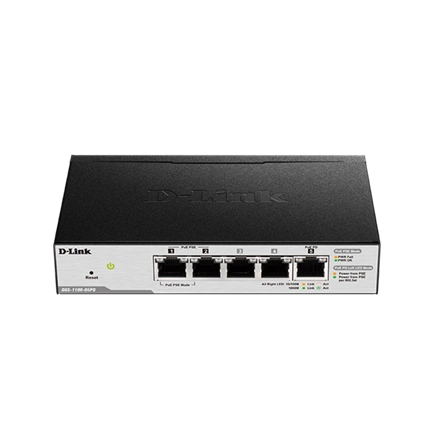 D-LINK Switch 5x1000Mbps(2xPOE) Fémházas Asztali Menedzselhető, DGS-1100-05PDV2 D-LINK Switch 5x1000Mbps(2xPOE) Fémházas Asztali Menedzselhető, DGS-1100-05PDV2