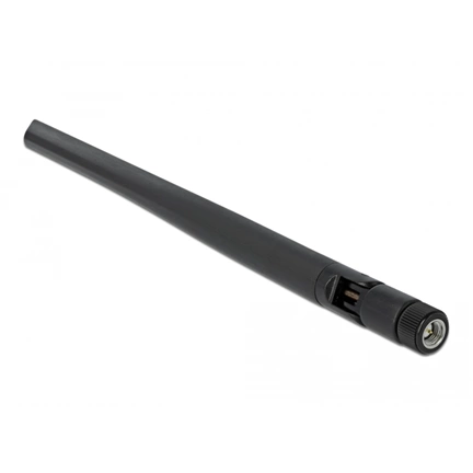 DELOCK 5G 3,4-3,8 GHz antenna SMA apa 5dBi 20cm hosszú kétirányú billenő csatlakozással hajlékony fekete anyaggal DELOCK 5G 3,4-3,8 GHz antenna SMA apa 5dBi 20cm hosszú kétirányú billenő csatlakozással hajlékony fekete anyaggal