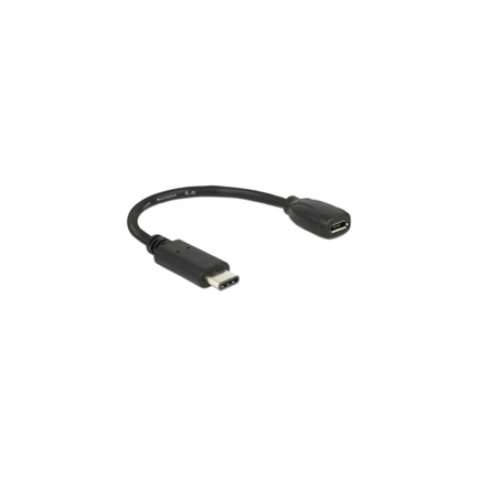 DELOCK Adapter USB Type-C 2.0 dugó > USB 2.0 Micro-B típusú hüvely 15 cm fekete
