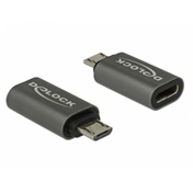 DELOCK Átalakító USB 2.0 Micro-B male to USB 2.0 Type-C female, antracit