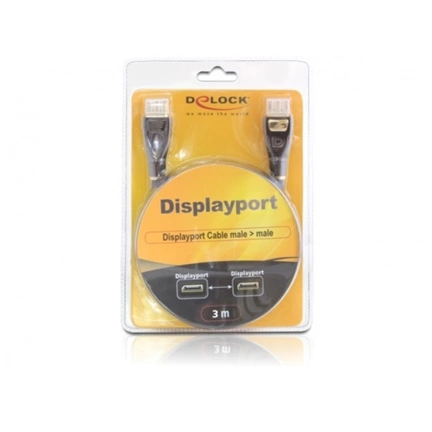 DELOCK Cable Displayport male -> male 3m PREMIUM (82772)