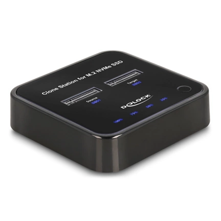 DELOCK Dokkolóállomás 2db. M.2 NVMe PCIe SSD-hez klón funkcióval